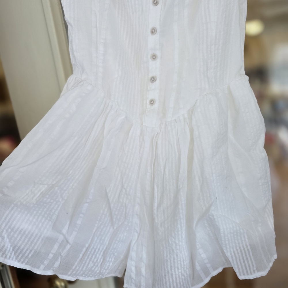 XS Aerie AE American Eagle White Ruffle romper One Piece Shorts Small - Picture 6 of 7